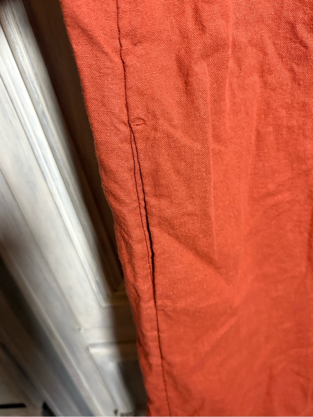 Old Navy Linen Blend Gingerspics Shirt Dress Flowy Effortless Lagenlook Vacation - Picture 7 of 10